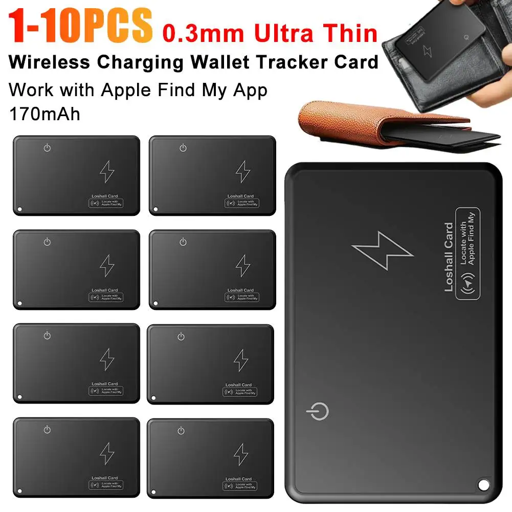 

Wireless Charging Tracking Location Wallet Tracker Card GPS Locator Smart Tag Item Tracker for Iphone Device Apple Find My APP