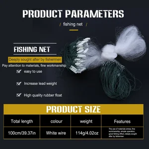 Sougayilang 100 balık ağı tuzak, yumuşak tel, ağ, premium, şamandıra, deniz, balık ağı mücadele baitcasters balıkçılık 7 en çok satan, taraf, balıkçılık, büyük - №6