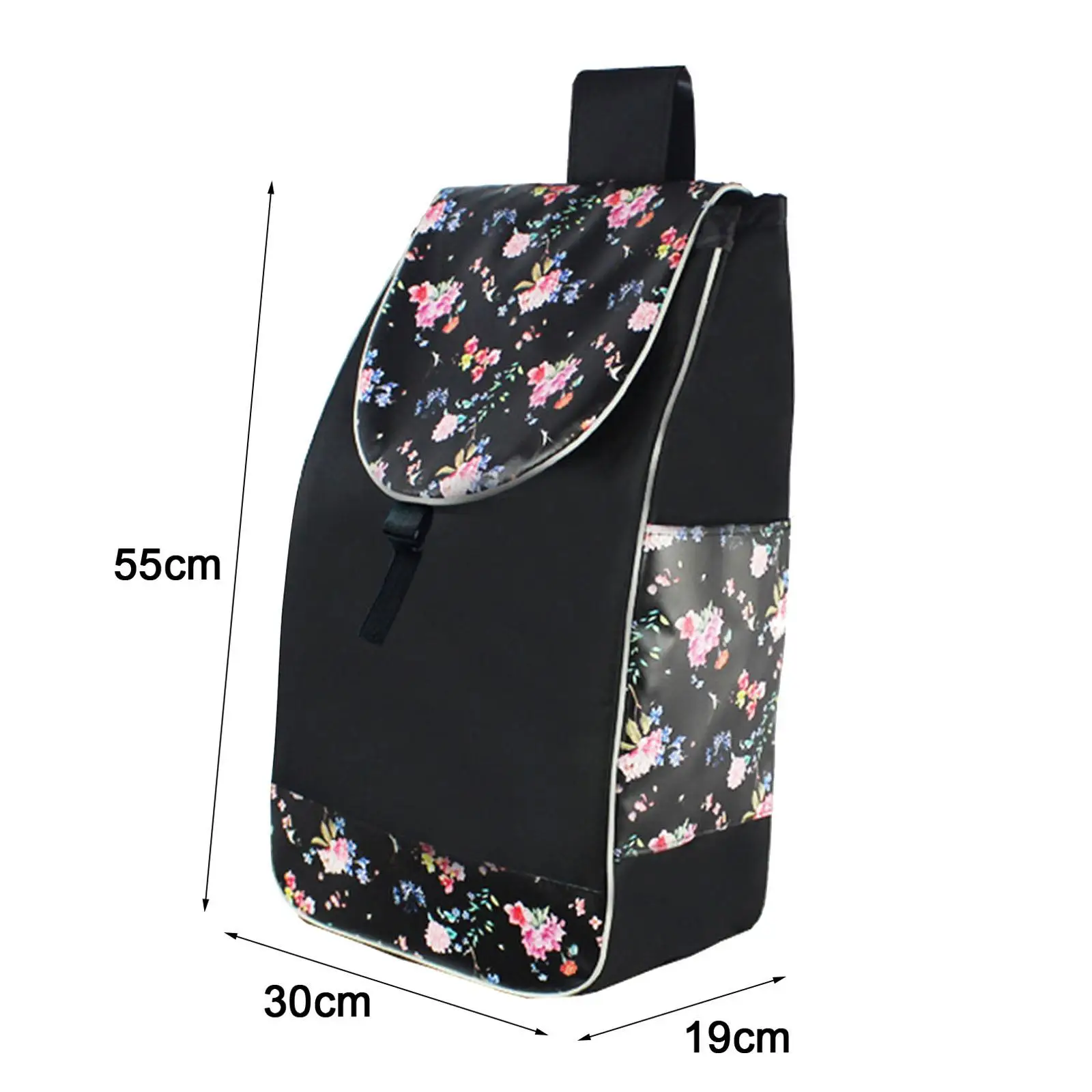 Trolley Cart Spare Bag Waterproof with Side Pocket Folding Shopping Cart Replacement Bag for Home House Groceries Camping Travel