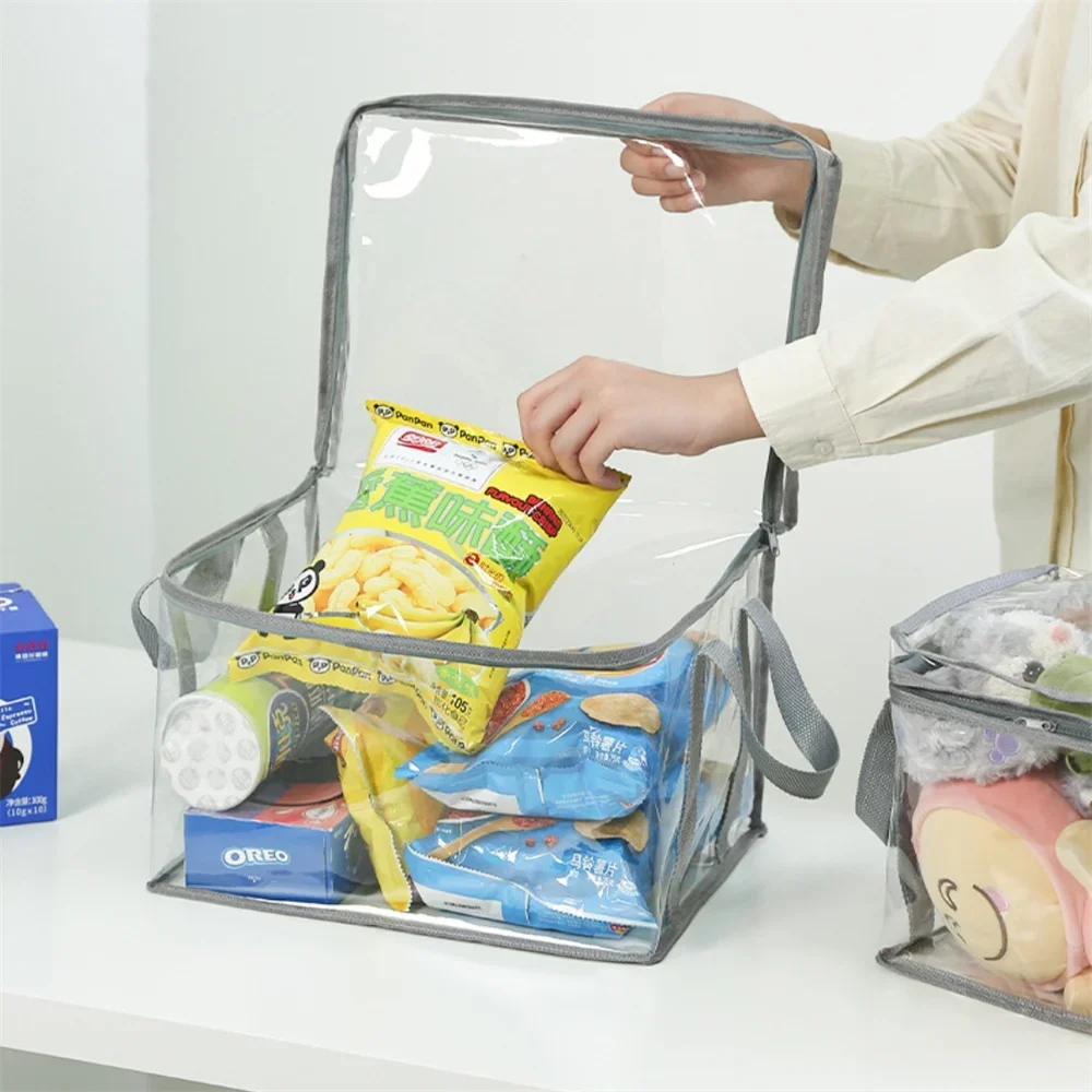 Foldable book box student dormitory classroom book organizer transparent waterproof household book organizing storage box