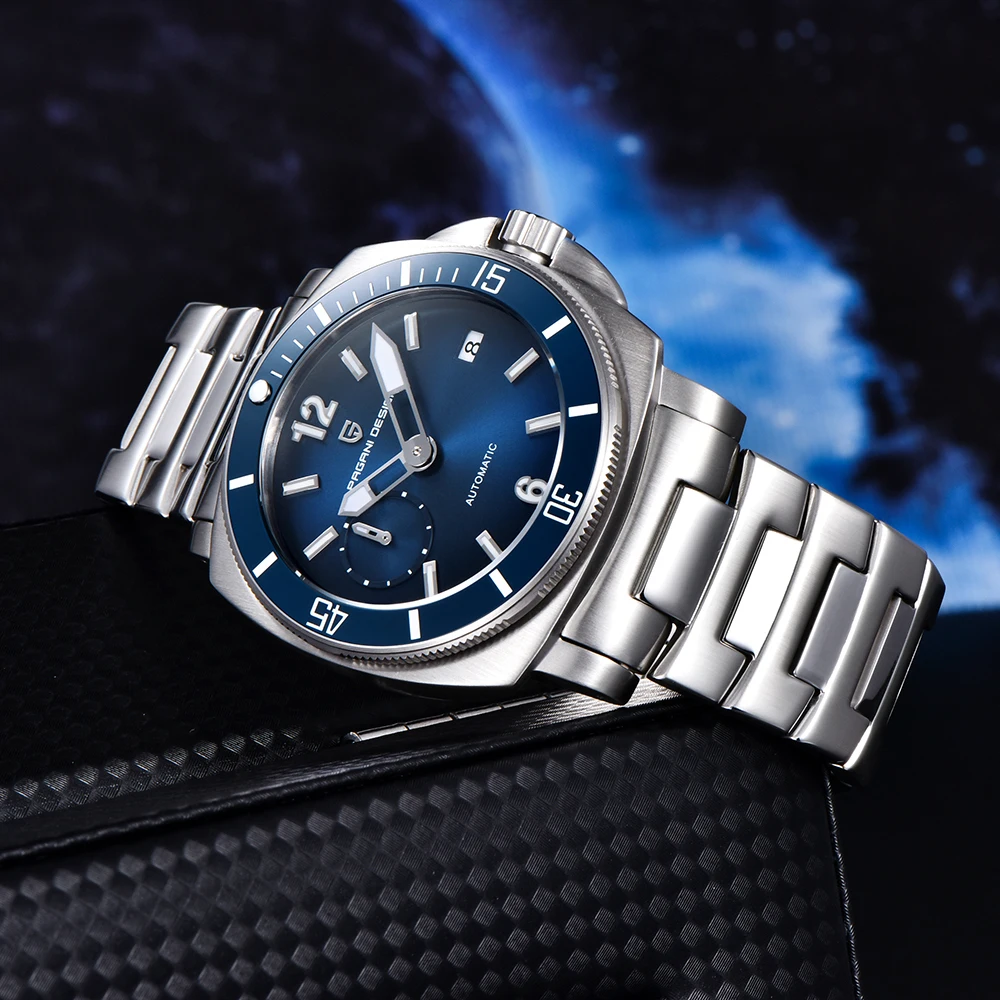 PAGANI DESIGN جديد الرياضة V2 الميكانيكية ساعة أوتوماتيكية مضيئة الفولاذ المقاوم للصدأ 100 متر مقاوم للماء ساعة أفضل ساعات الأعمال للرجل