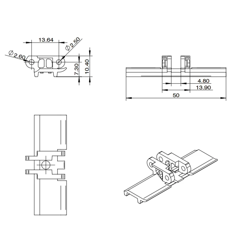 50MM 아연 합금 크롤러, 원격 제어 굴삭기 불도저 모델 개조 및 업그레이드 섀시 크롤러에 적합