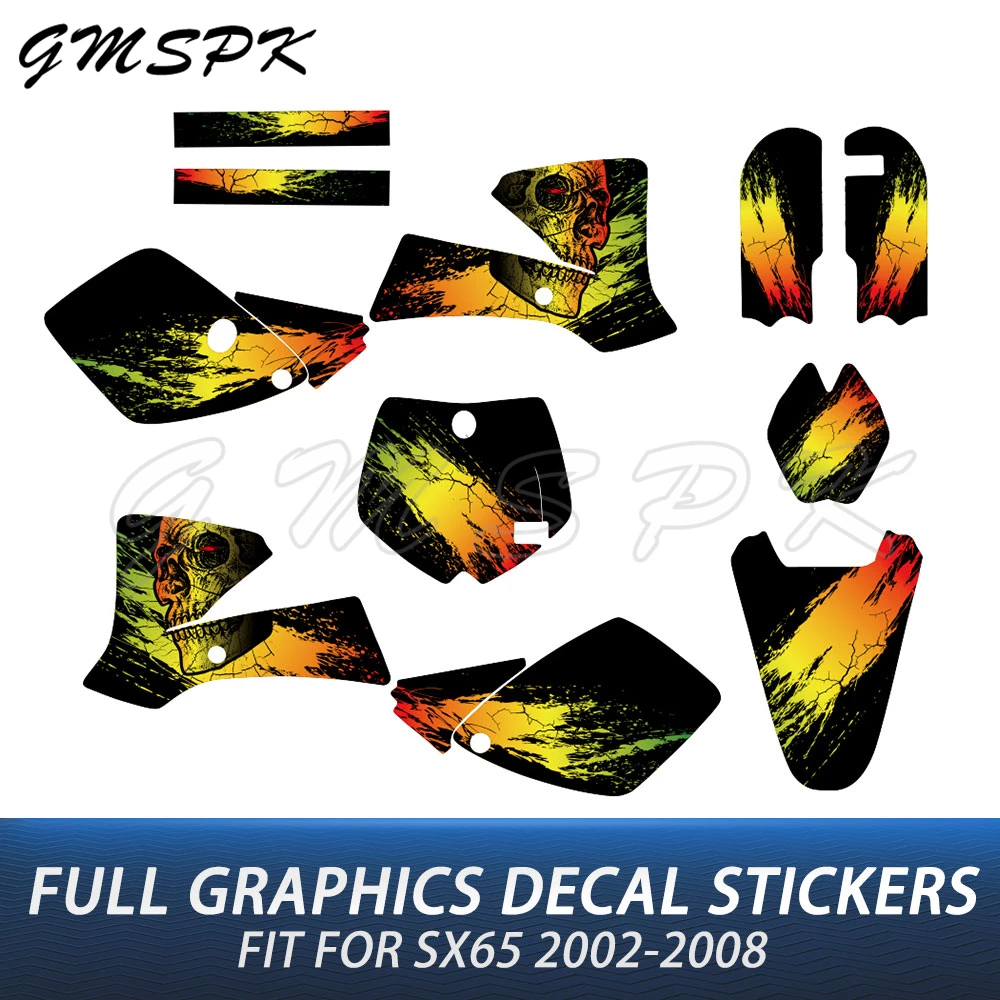 

Motorcycle Full Graphics Background Decals Kit Fairings Decor Stickers Fit for SX65 SX 65 2002 2003 2004 2005 2006 2007 2008