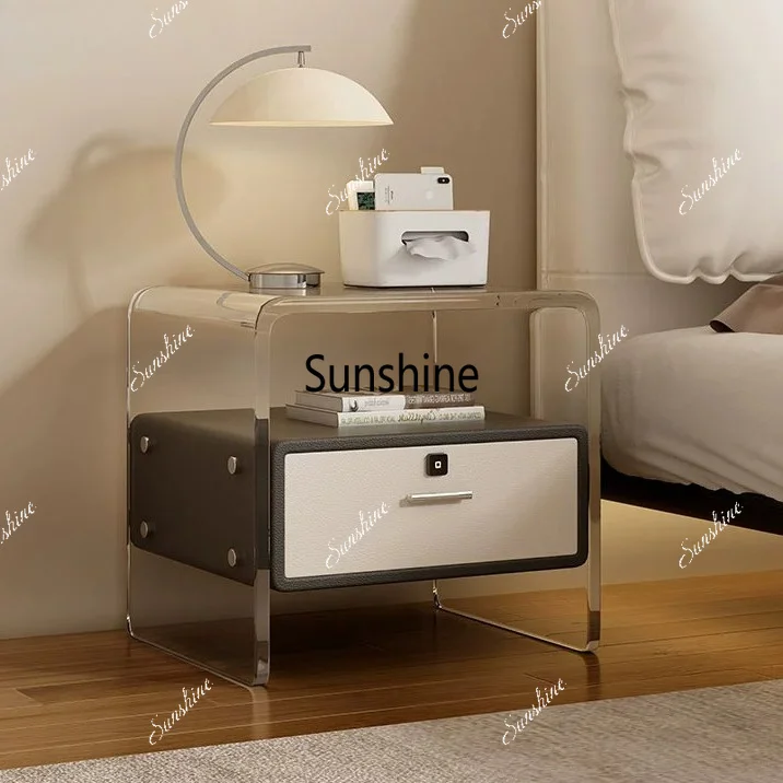 Modern simple and multi-functional with lock cream style high value mini side cabinet