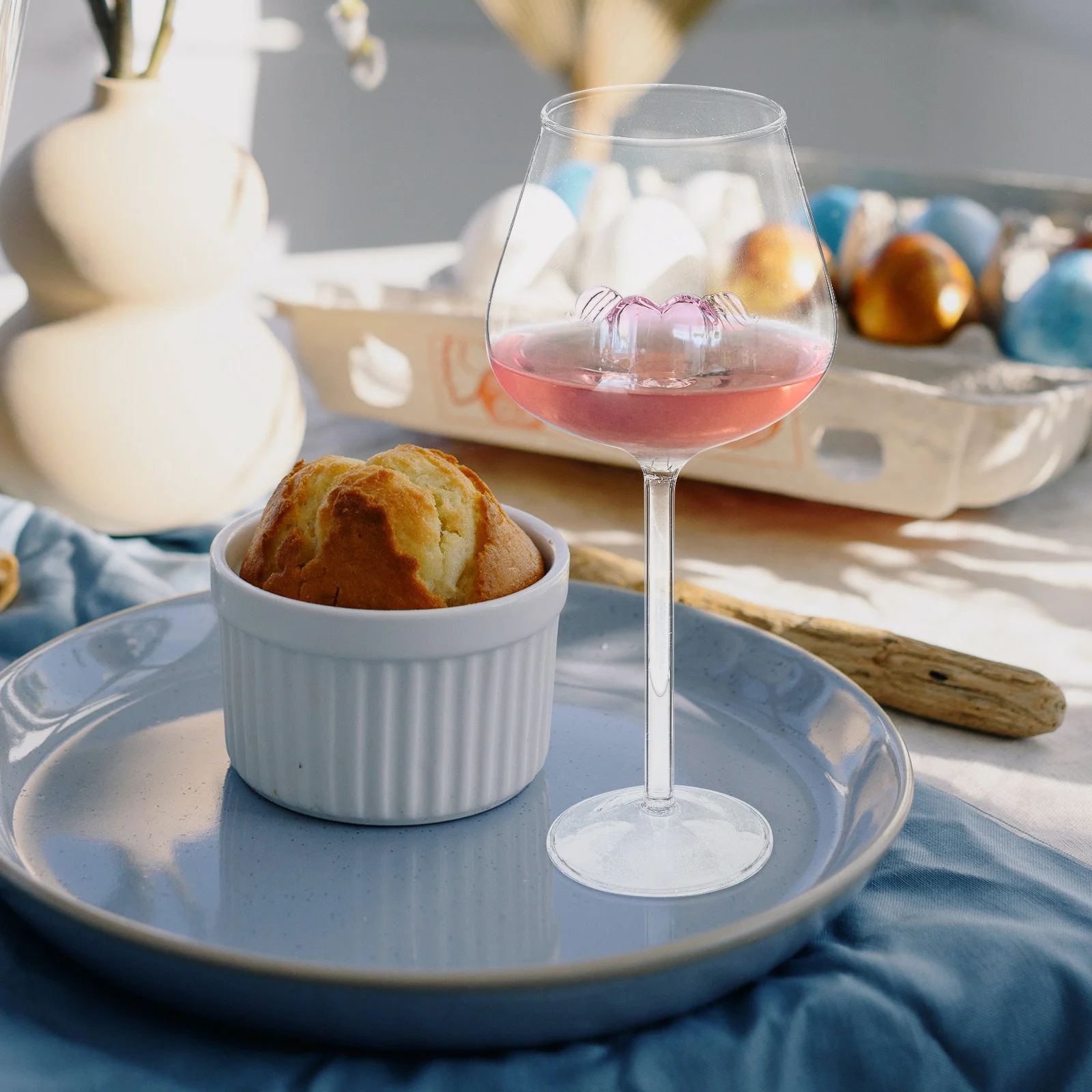 

Romantic Love Angel Wine Glass Set Elegant Clear Drinking Glasses for Home Bar Wedding Party Use Decorative Beverage Cups