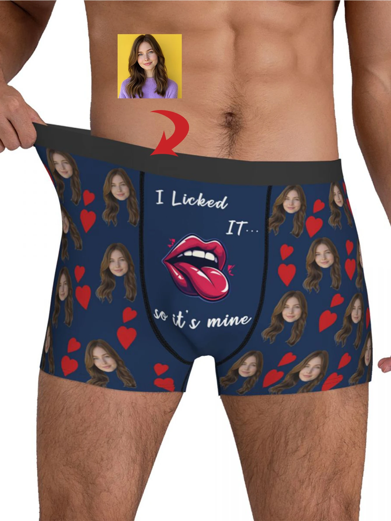 Biancheria intima personalizzata con foto per il viso, boxer personalizzati, regalo di San Valentino da uomo personalizzato per il marito, regalo di anniversario per papà