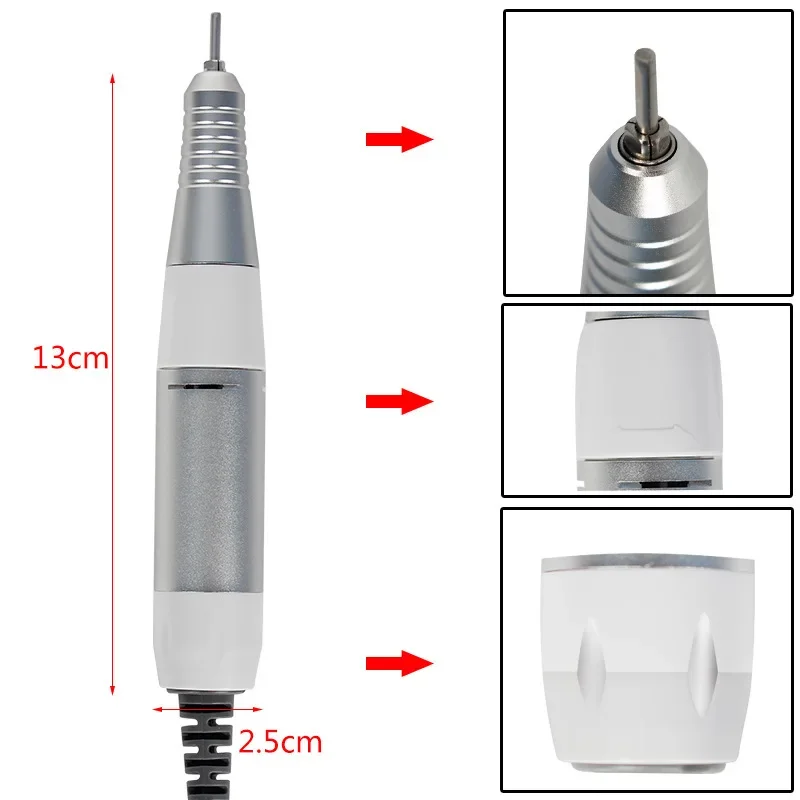 NEW Professional Electric Nail Drill Handle 35000RPM Nail Art Drill Handpiece File Polish Grind Machine Manicure Drill Accessory