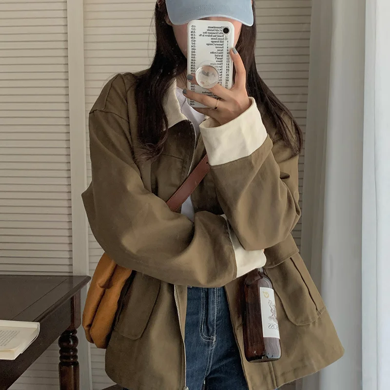 

Beige Work Jacket Women's Autumn 2026 New Retro Versatile High-end Oversize Top