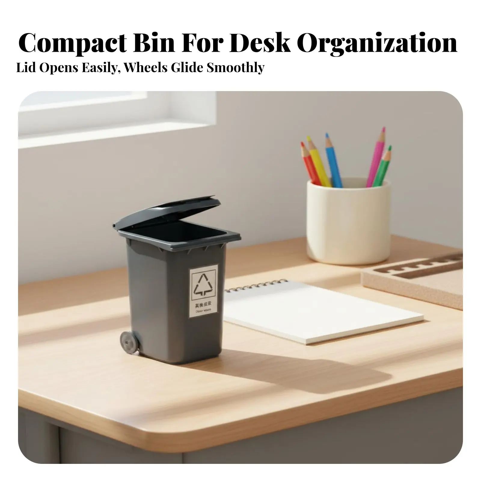 

Mini Trash Can Early Education Mini Trash Can Toy Desktop Garbage Bin Cute Design Miniature Garbage Bin Educational for Playroom