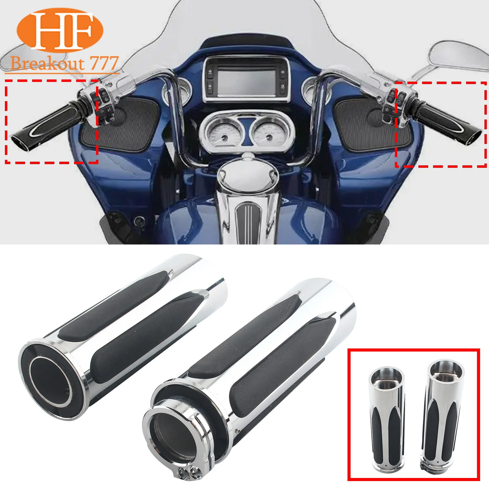 

1" Motorcycle Handle Grips Electronic Throttle Handlebar Grips For 2002-2017 VRSC 1996-later XL 2008-2013 XR 1996-2017 Dyna