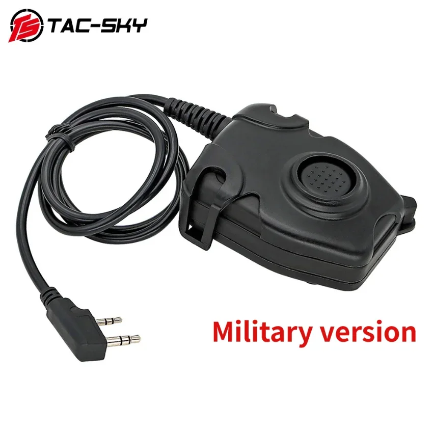 TS TAC-SKY Military version Adapter Tactical PTT Compatible with Pelto Kenwood BaofengUV-5R Tactical PTT