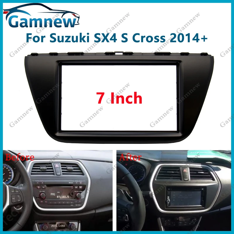 7 inch 2DIN Car Fascia Radio Panel For SUZUKI SX4  S Cross 2014+ Frame Kit Install Facia Face Plate