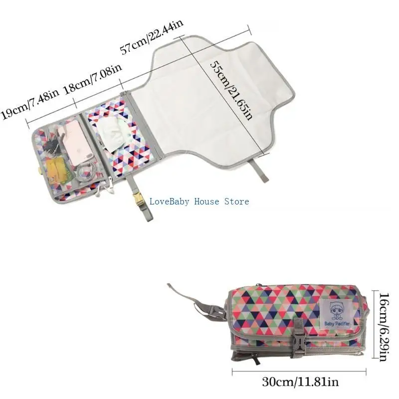 BX0D Convenient Diaper Changing Mat Bag with Multiple Compartments Fashionable Bag