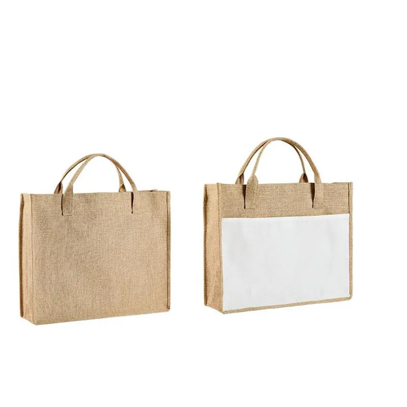 12pcs/lot Burlap Bags Sbulimation Linen Fabric Shopping Bags Blank for Dye Ink Transfer Printing DIY 2sizes available