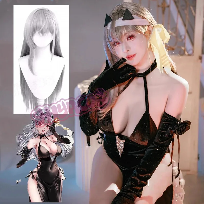 

DY2025Сексуальная богиня победы: Nikke Modernia Косплей Костюм Парик Modernia Вечернее платье Сексуальное элегантное длинное платье на Хэллоуин