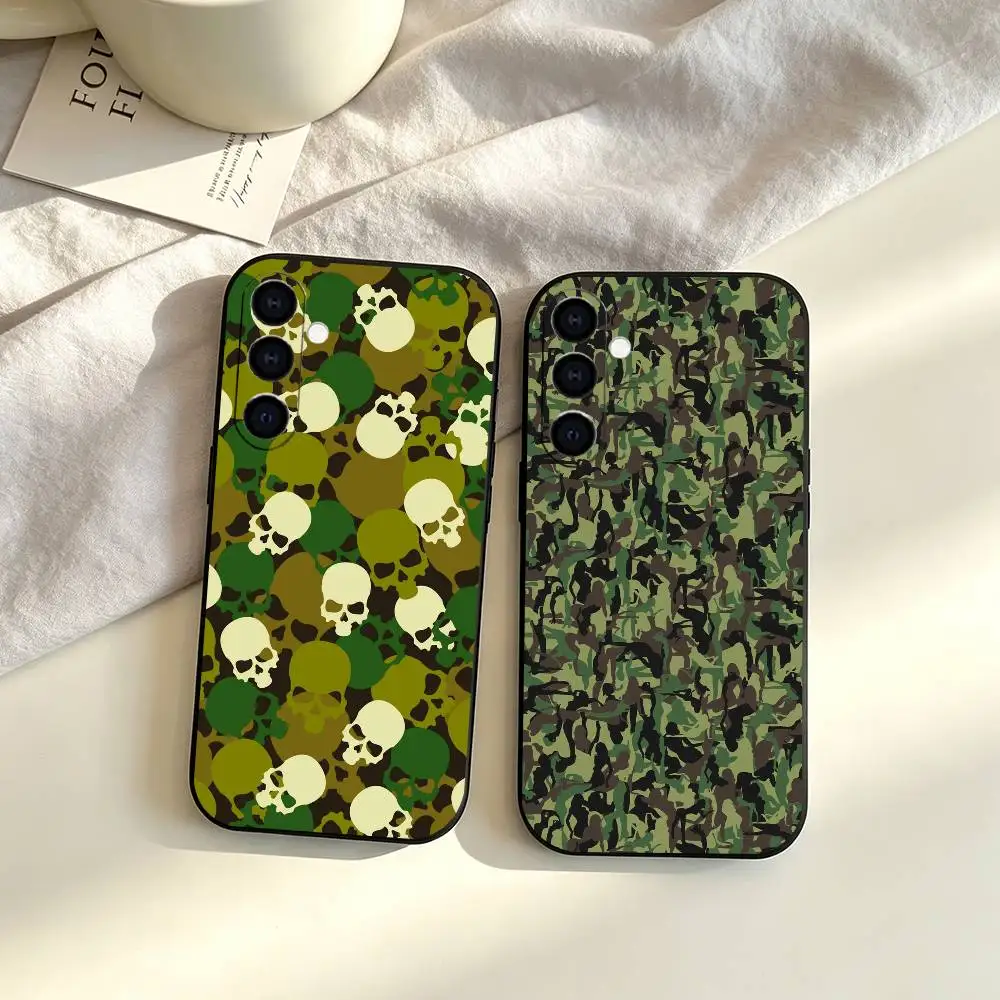 classic camo pattern  gift Phone Case Black Silicone Soft For Samsung Galaxy A73,A72,A71,A70,A53,A52,A51