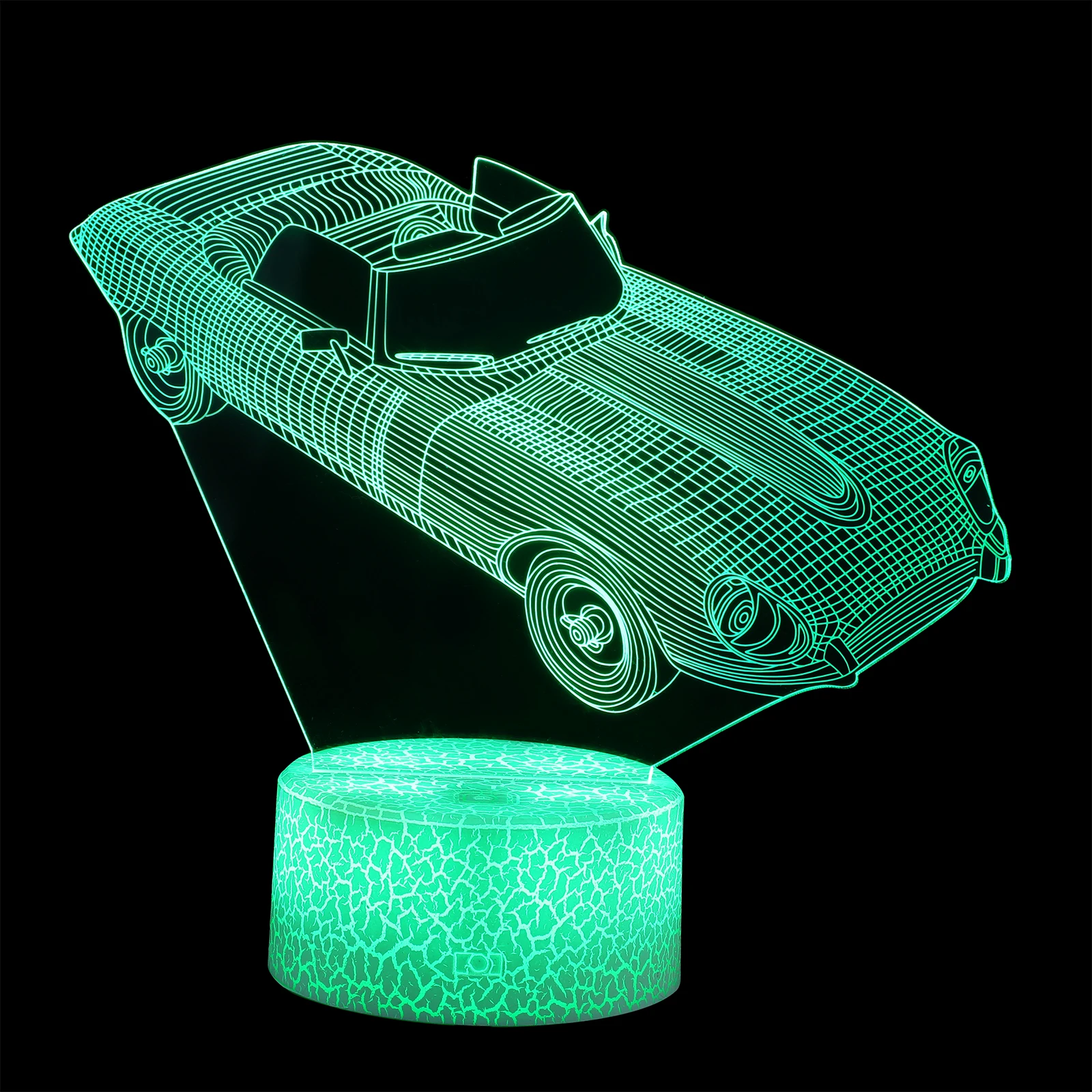 

3D Running Car Night Light 7 Colors Led Creative Touch Control Usb Charge Acrylic Glass Illusion Lamp Decorative Bedroom Home