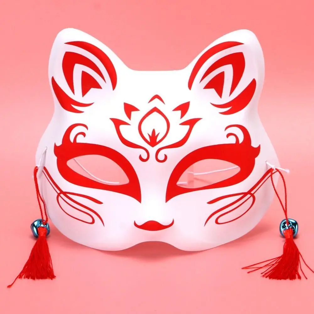 2Pcs Portable Japanese Anime Foxes Mask Hand-Painted Cosplay Half Face Masks Anime Exquisite Anime Cosplay Accessories Festival