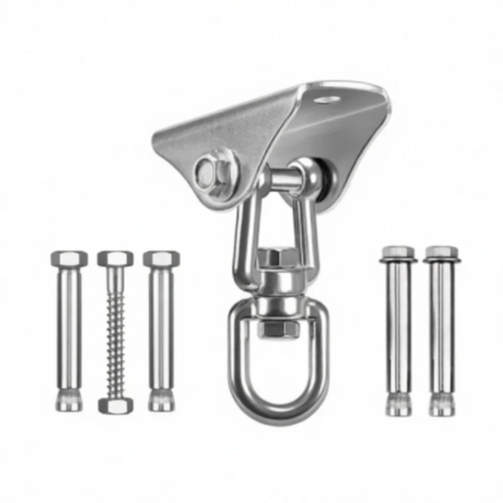 Heavy Duty Rotatable Hook For Hammock Chair Aerial Yoga Swing Stainless Steel Suspension Ceiling Anchor Mounting Kit