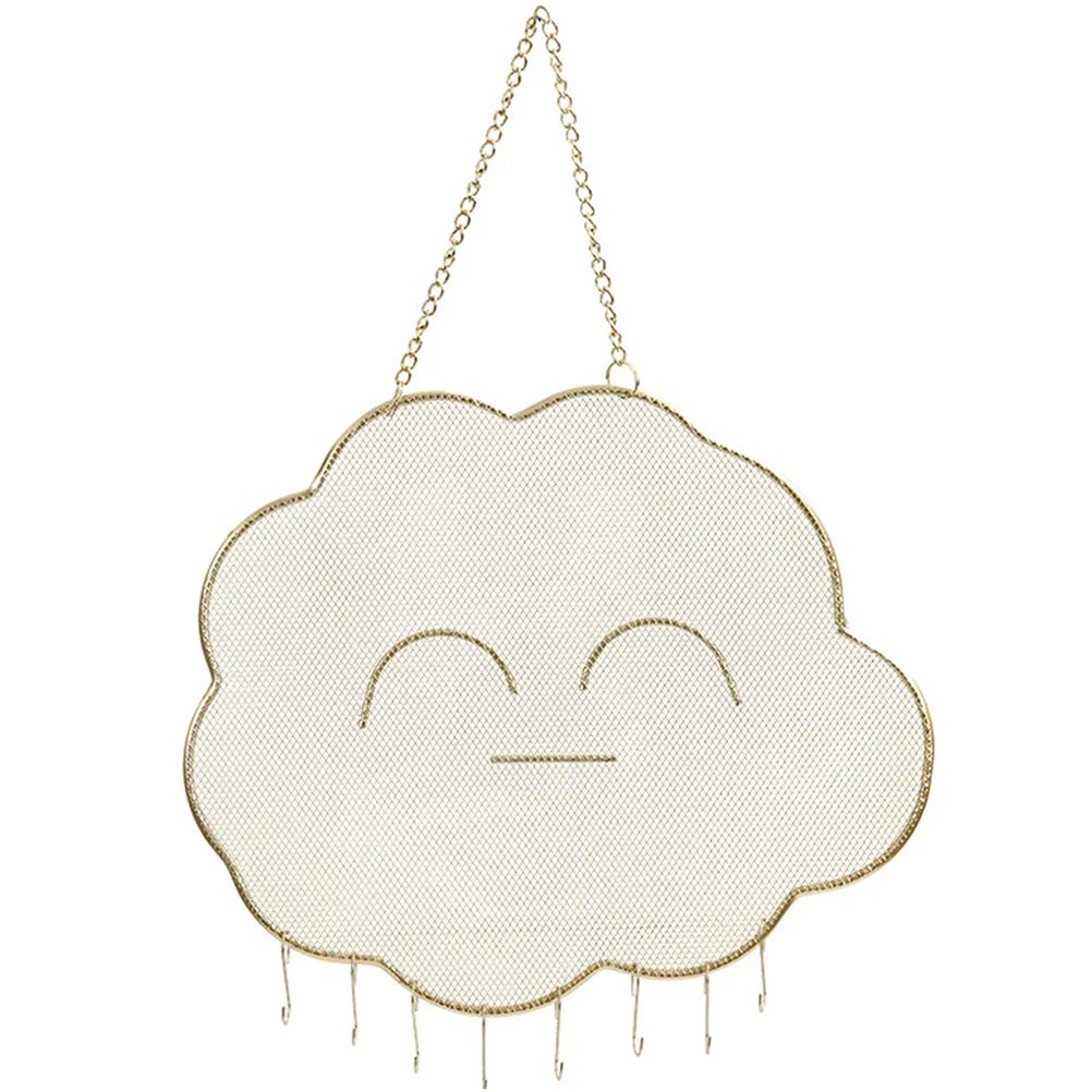 Cloud Shape Metal Wall Jewelry Organizer Durable Hanging Earring Holder Necklace Bracelet Display Rack for Home Retail Shop