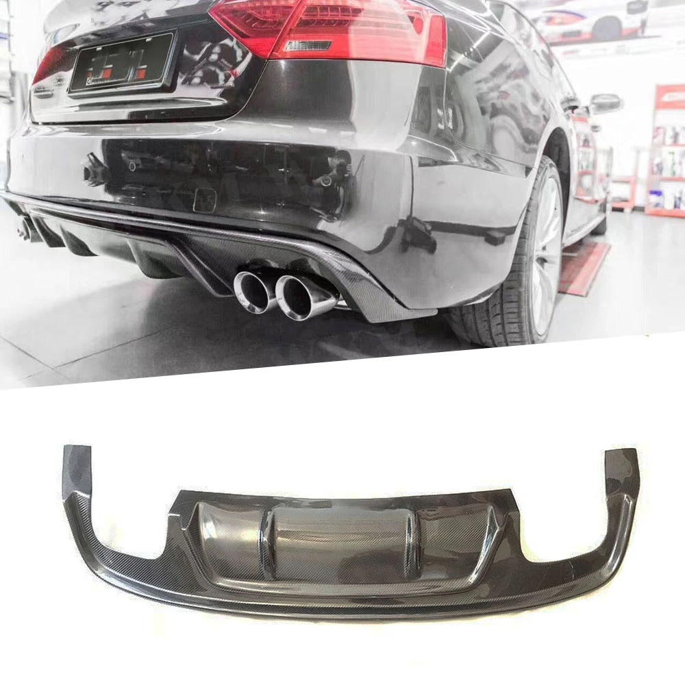 

Carbon Fiber Car Rear Lip Diffuser Spoiler For Audi A5 Sline S5 2013-2016 Rear Bumper Protector Car Styling