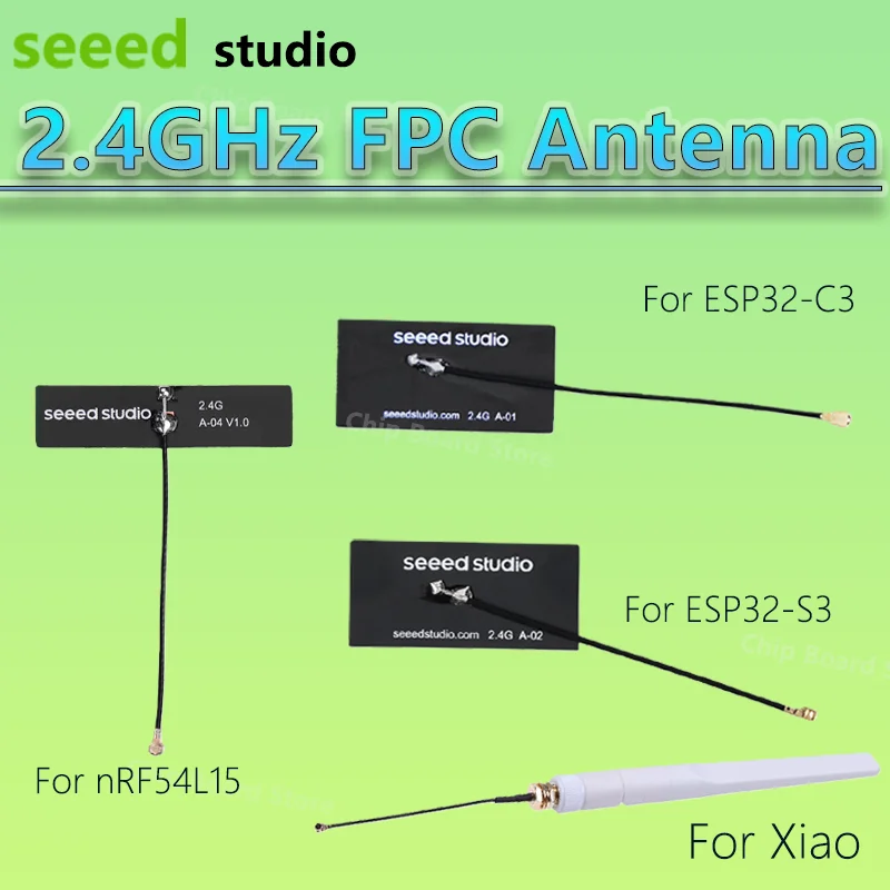 

1.16dBi/2.9dBi/1.86dBi for XIAO ESP32-S3/ESP32-C3/nRF54L15 and Rod 2.81dBi 2.4GHz FPC Antenna
