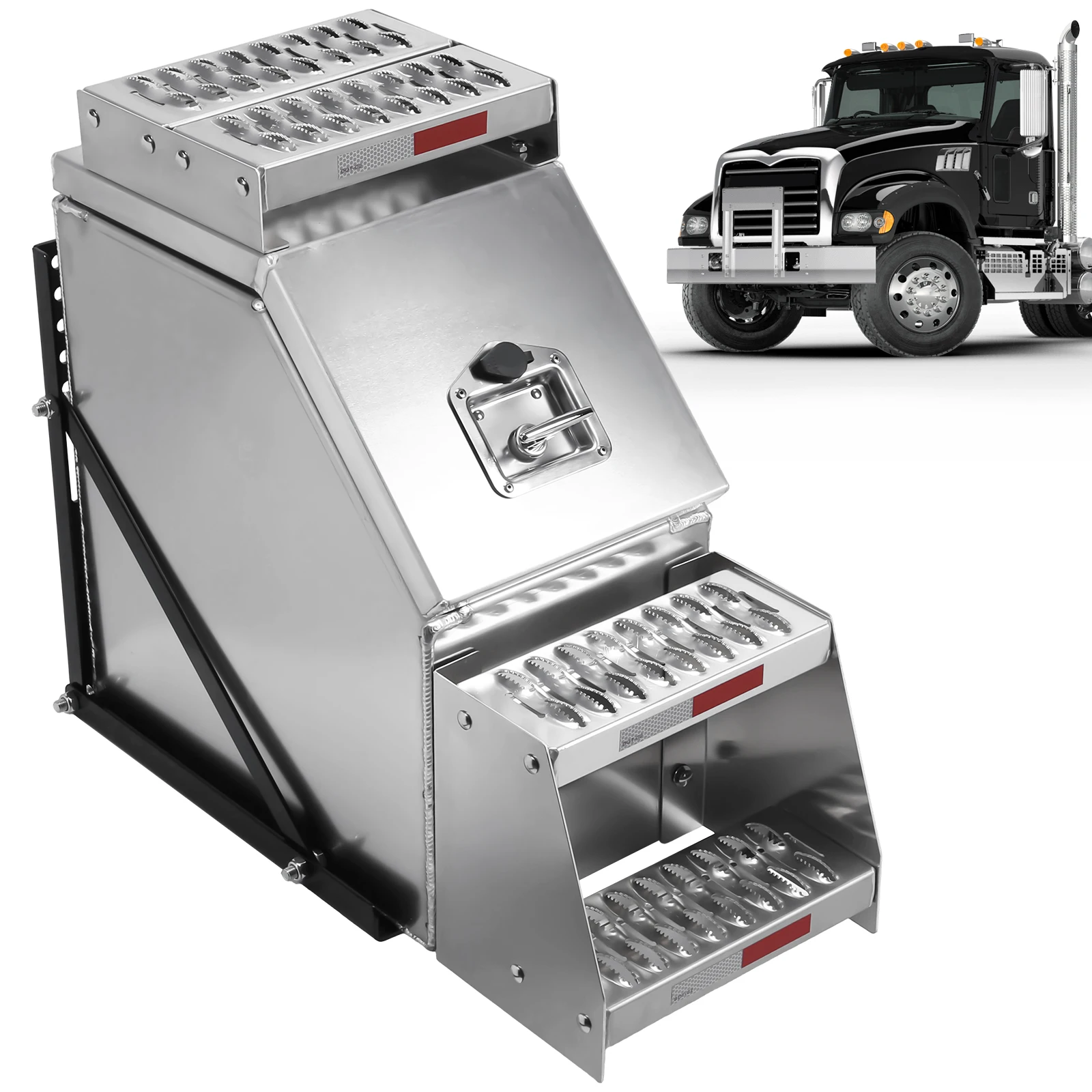 

Алюминиевый боковой ящик для инструментов 12/23 дюйма для полуприцепов с Т-образной ручкой и замком, совместимый с Peterbilt и другими марками