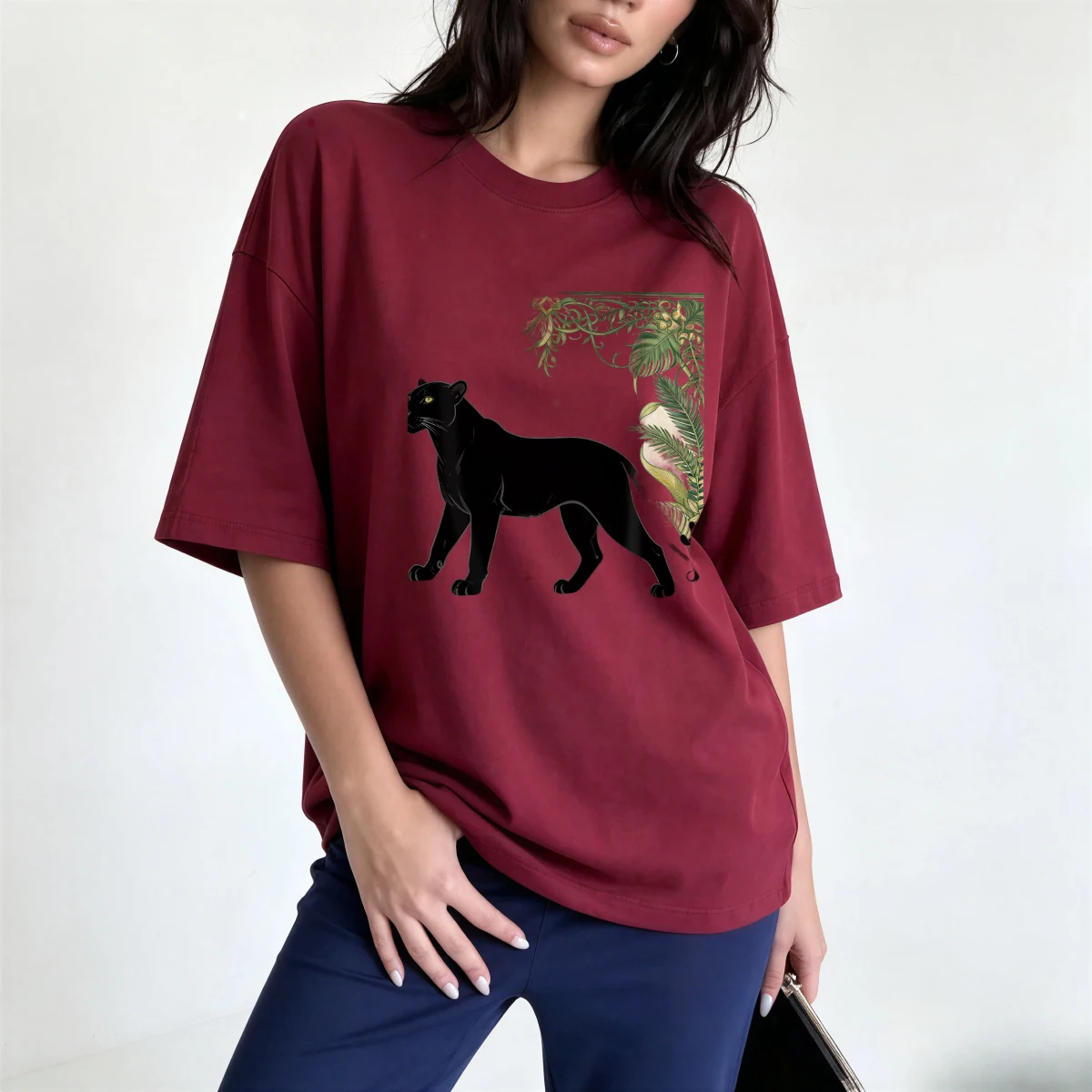 Embroidery Premium - T Shirts Lady Layered Dimensional Textured