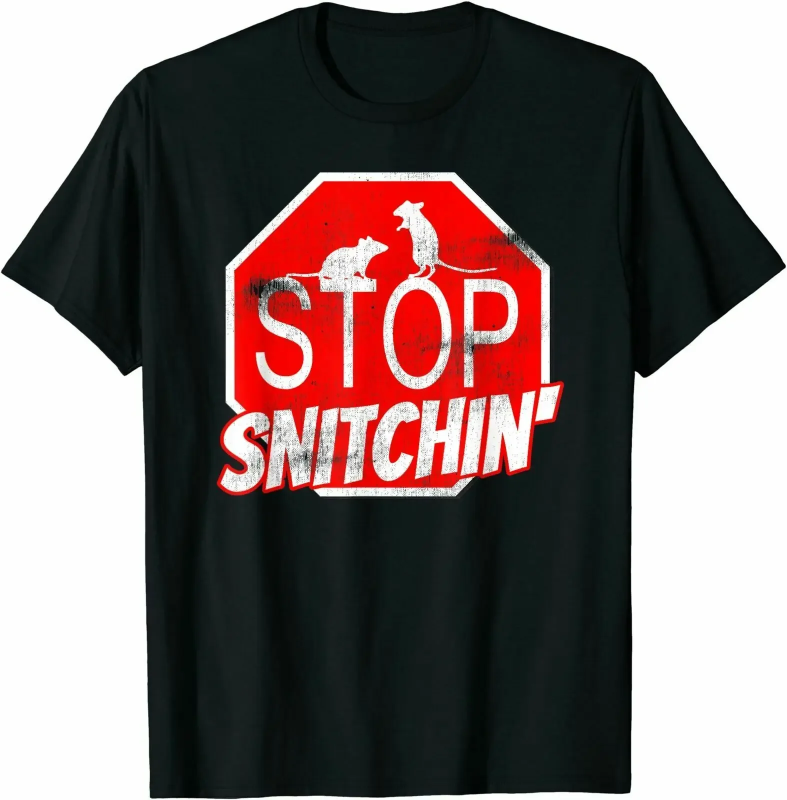 Stop Snitchin' Tattle Company Snitch Rat T-Shirts Cotton Trend 2021 Tees unisex