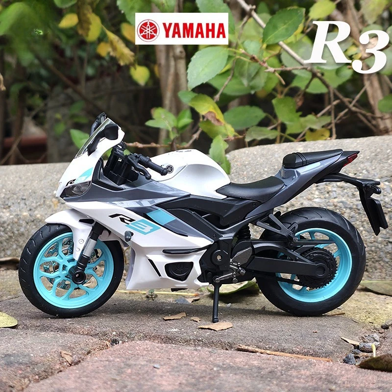 

Моделирование 1/12 Yamaha R3, модель мотоцикла из сплава, звуковой и световой игрушечный автомобиль для детей, подарок на день рождения для мальчиков, миниатюрный Voiture