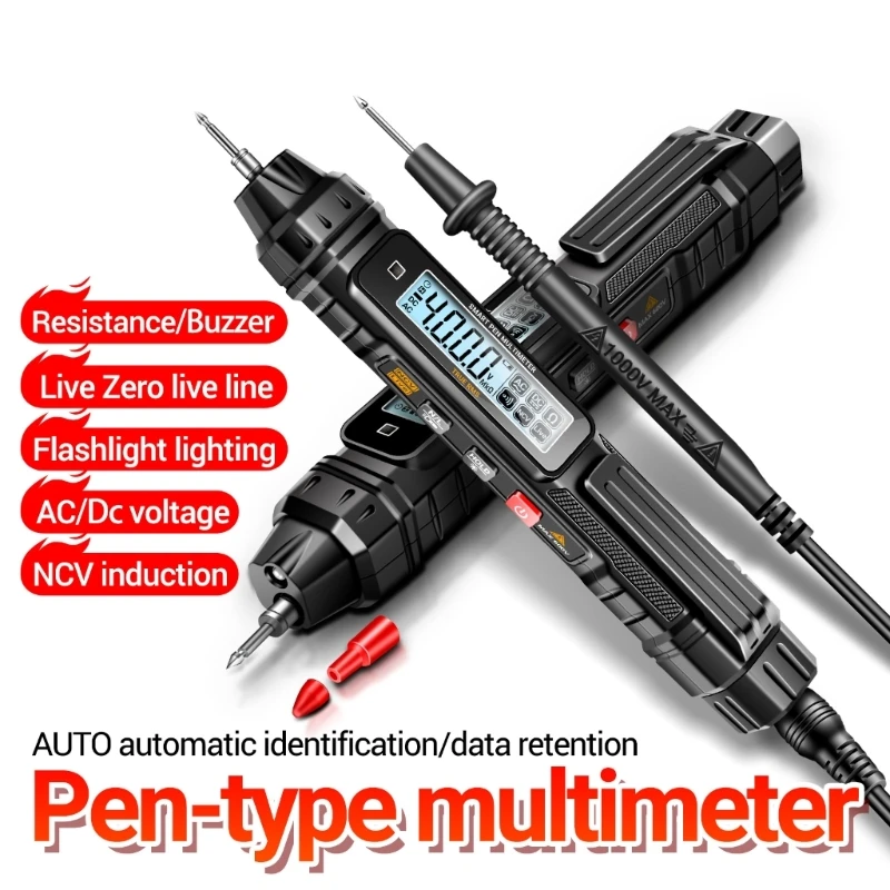 Pen Type Digital Multimeter Electrical Tester with NCV- Voltmeter Ohmmeter Live Line Digital Testers with Flashlight Dropship