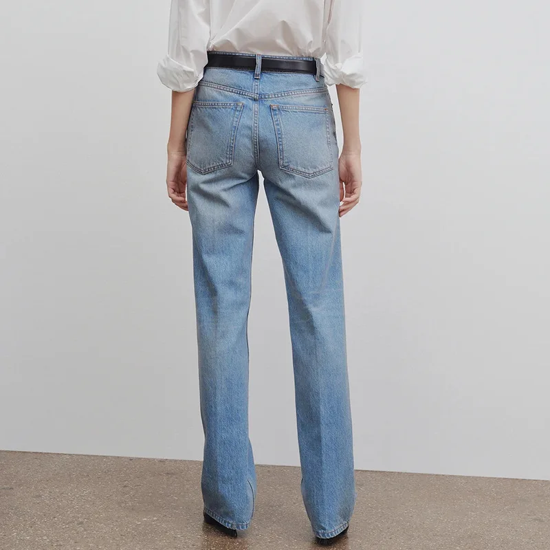 Jeans droits polyvalents pour femmes, pantalons décontractés en coton fin, pantalons longs, Streetwear Y2K, printemps, été, automne, nouveau, 2024, R0