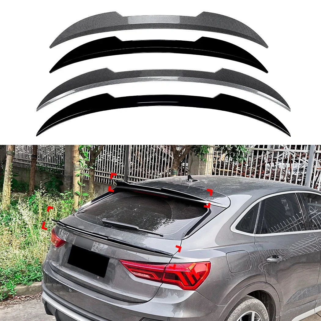 Q3 F3 Sportback S line M4 Style V Style Car Rear Trunk Mid Spoiler Tailgate Roof Middle Tail Wing Body Kit For AUDI 2019-2024