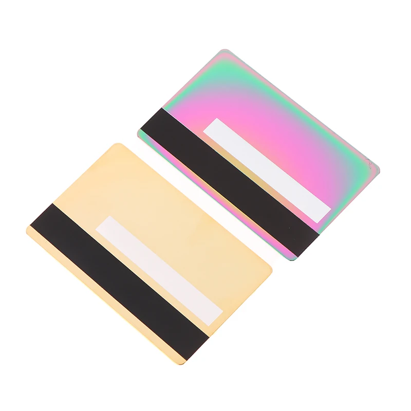 0.8mm Size Mirror Reflective Credit Card With Chip Slot and Signature Bar Metal Membership Polished Gift Card