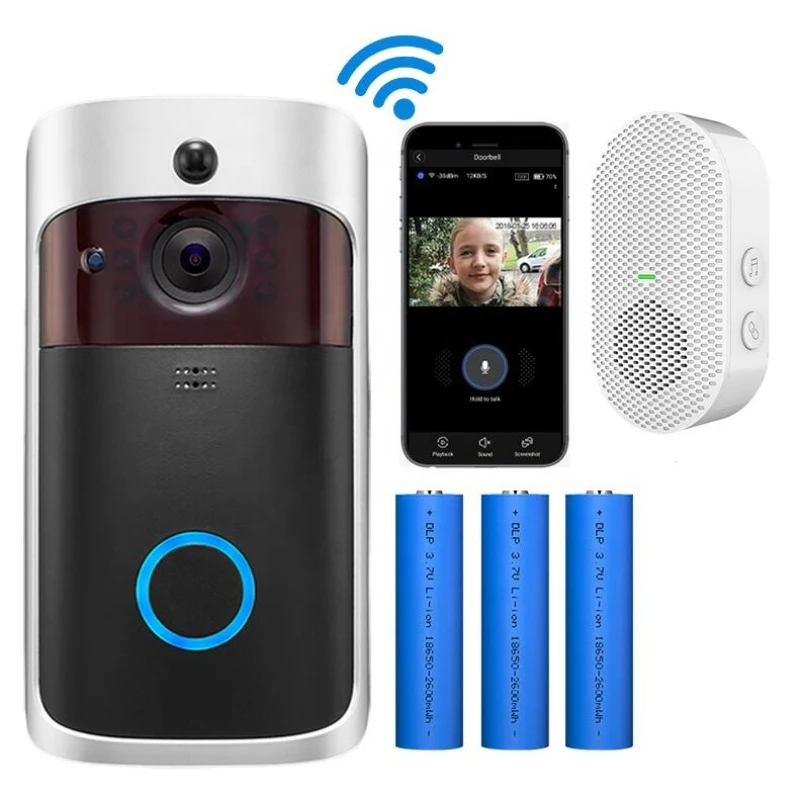 V5 Wireless Doorbell WiFi Outdoor HD Camera IR Alarm Security Door Bell Night Vision Video Intercom For Home Monitor Door Phone