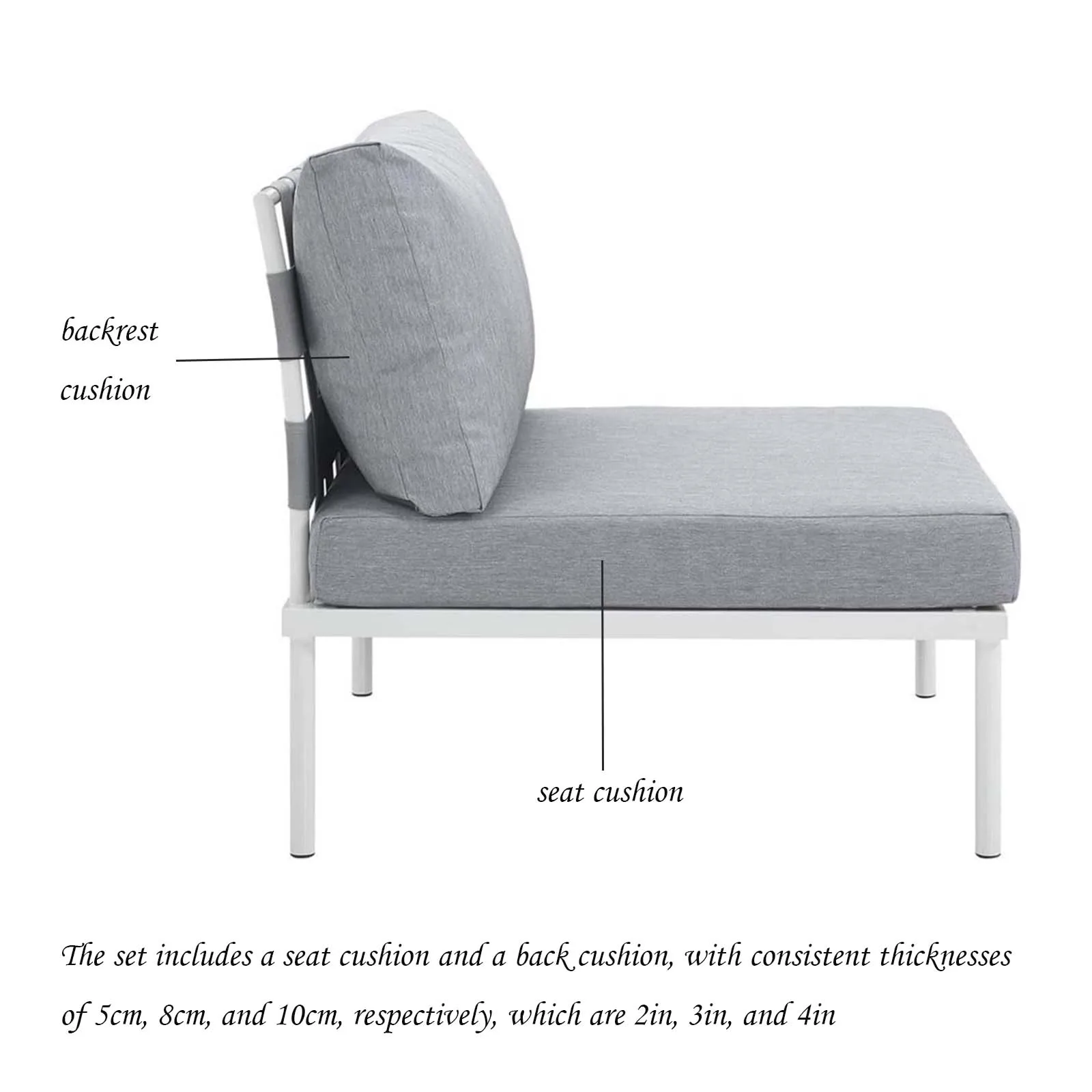 Seat Cushion And Backrest Cushion Sets for Sofa Chair Cushion Set with Seat And Back, Patio Seating Terrace Pads for Garden