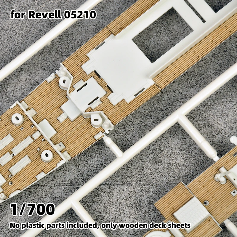 Modell-Upgrade-Teile: Lasergeschnittene Holzdeckplatte mit selbstklebender Ankerkette für 05210 Revell R.M.S. Titanic 1/700 – Detail 1