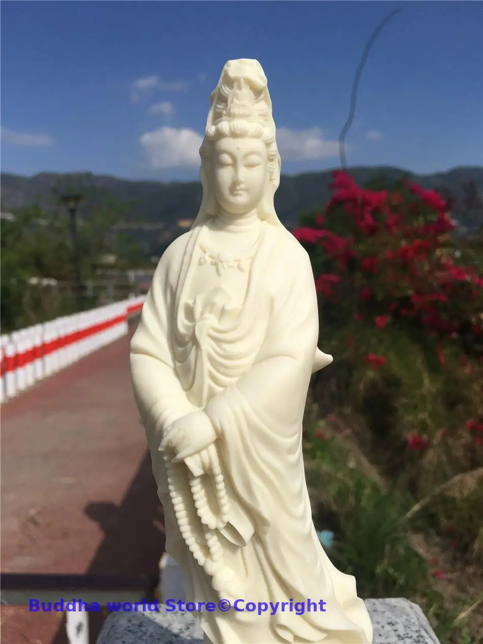 Asia HOME family shrine protection Buddhism Standing Guan yin Bodhisattva goddess Buddha statue Family safety healthy Blessing