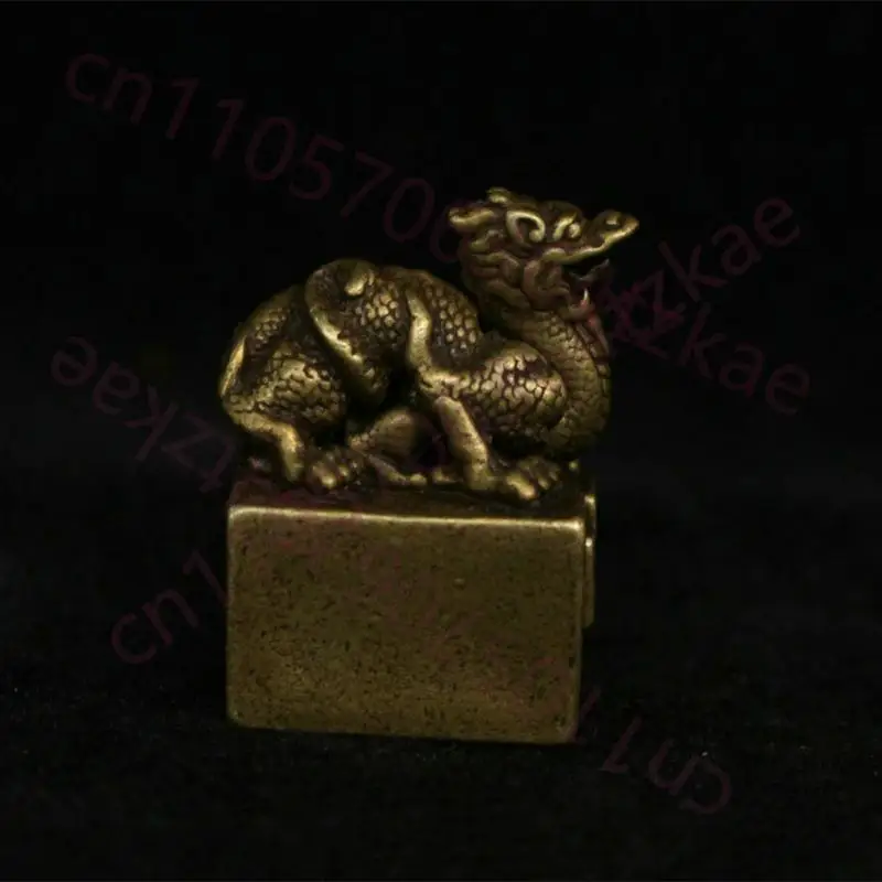 

Китайская народная бронзовая статуэтка дракона-зверя, императорская печать династии, симбол-печатка