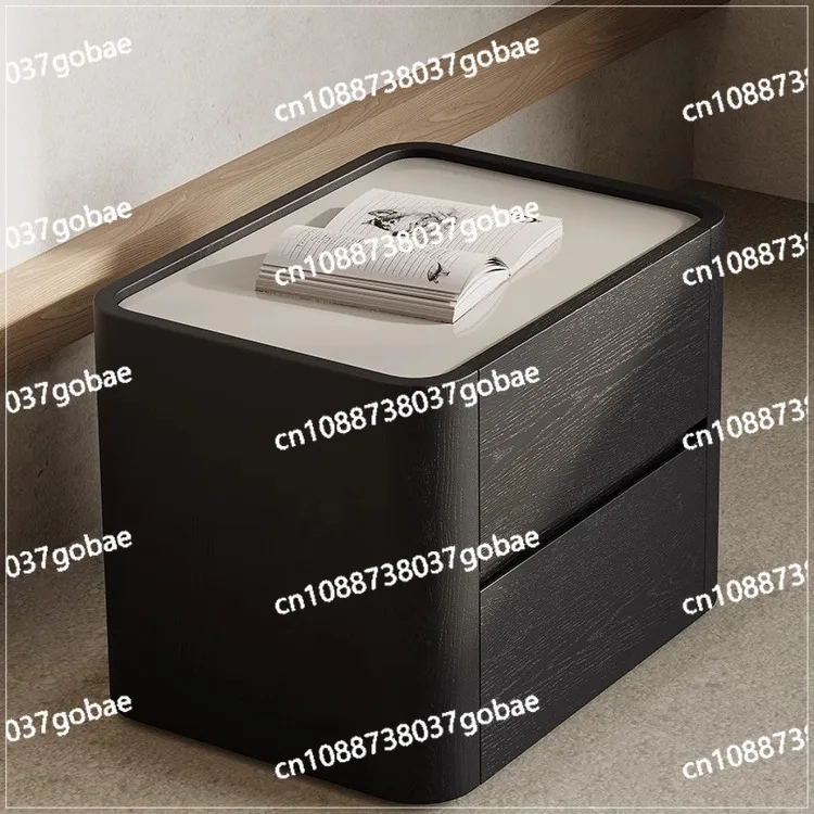 

Italian Light Luxury Smoked Wood Bedside Table Bedside Table Bedroom Storage Solid Wood Bedside Table