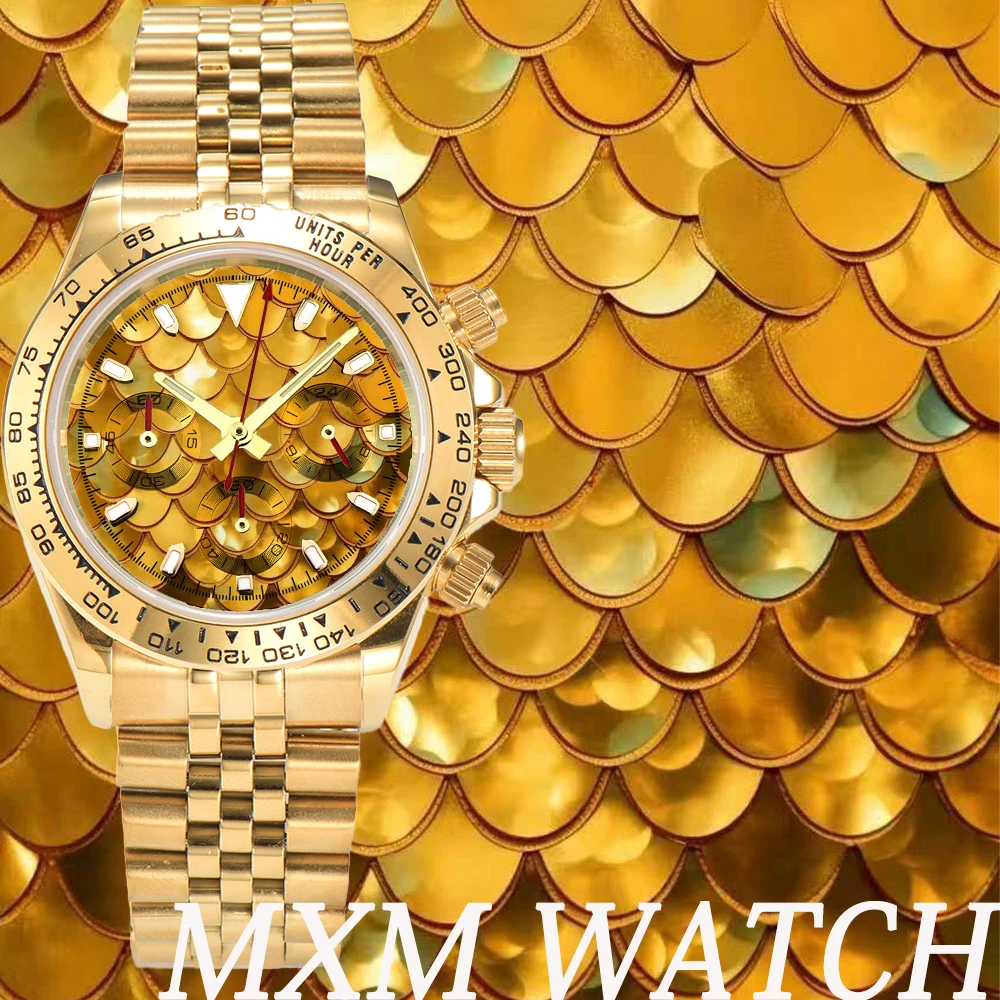 customized 39.3mm Creative watch Men's Chronograph New Dragon scale Watch Men's VK63/4613 automatic Men's Chronograph watches