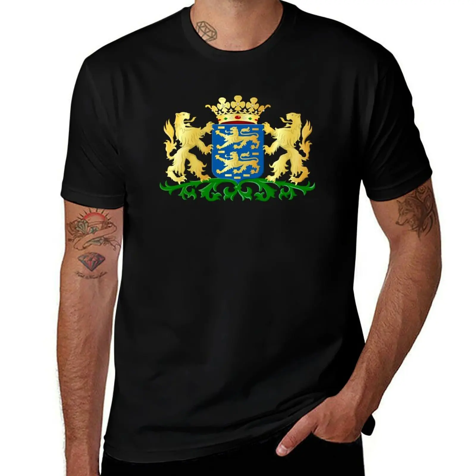Friesland Coat of Arms, Netherlands T-Shirt Graphic Print Short Sleeve T-Shirt