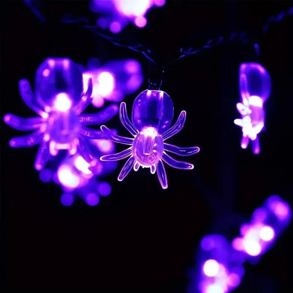 Halloween Spider LED String Lights 1.5M/3M Battery Box Mini Decorative Lights for Party Wall Balcony Spooky Holiday Decor