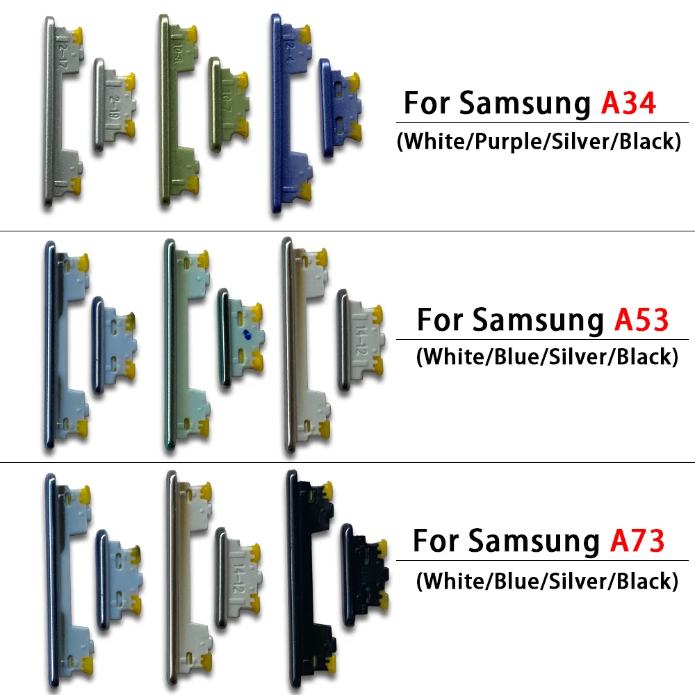 50Pcs,  New For Samsung A22 A32 A52 A72 A13 A23 A33 A53 A73 A14 A24 A34 A54 4G 5G Power Button Volume Side Button Key