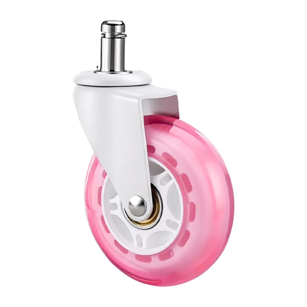 New 3inch Office Chair Wheel Universal Dual Bearing Chair Caster Wheel Quiet Rolling PU Replacement Caster Wheel Office Chair