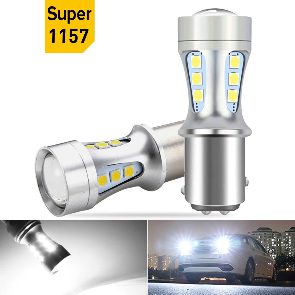 

2 шт. P21/5W BAY15D 1157 7528 Светодиодный стоп-сигнал Задняя лампа Moto Stop Указатель поворота Автомобильные дневные ходовые огни DC 12 В 21/5 Вт 2357