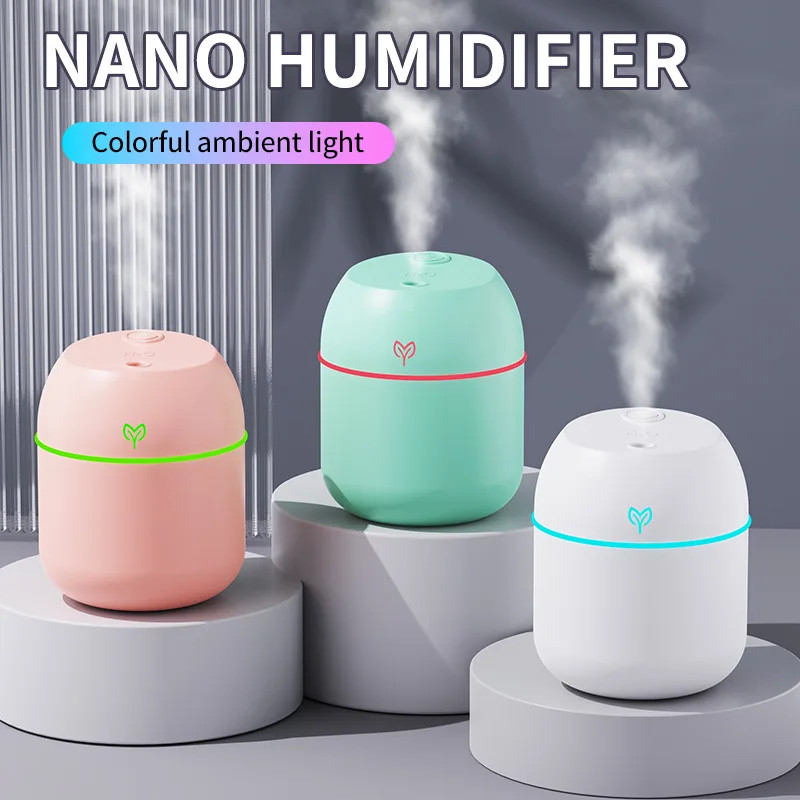 Portable USB Ultrasonic Air Mini Humidifier Essential Oil Diffuser Car Purifier Aroma Anion Mist Maker with LED Lamp Lighting