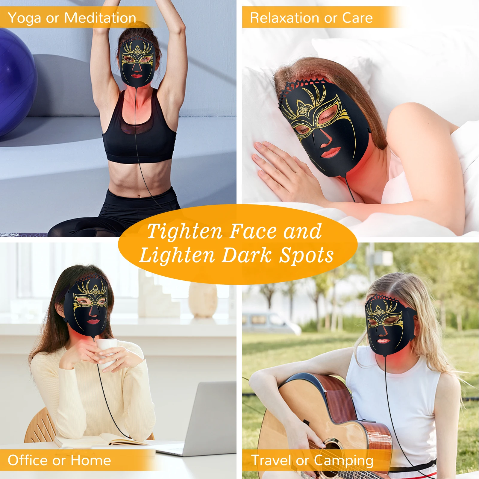 ZJZK-Masque facial LED flexible, 7 documents lumineux, 360 puces, 660nm, 850nm, 940nm, thérapie laser pour animaux de compagnie avec dysplasie de la hanche, ridules