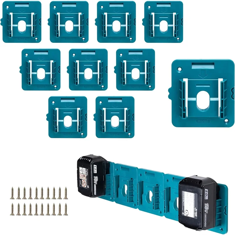 

【Price-Drop!】For BL1860 BL1850 BL1840 10PCS Battery Holder For 18V Li- Battery Storage Rack Wall Mount Dock Stand
