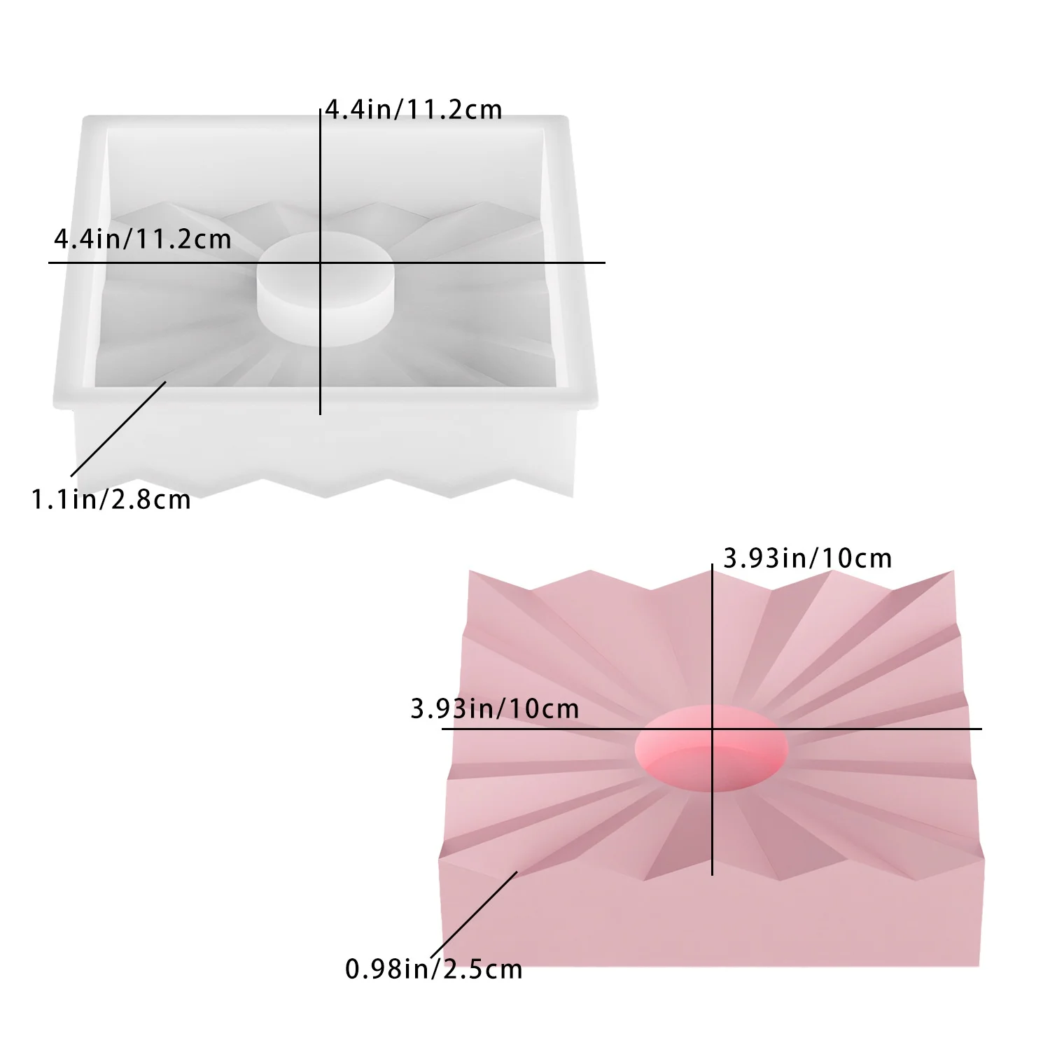 DIY-Kerzenhalterform im europäischen Stil aus Harz, quadratische gestreifte Gips-Kerzenhalterform aus Silikon